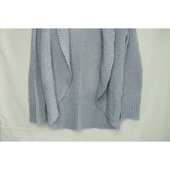 Bongo Open Knit Cardigan Sweater Duster Sweater Gray with Glitter Women's Large - Picture 3 of 10